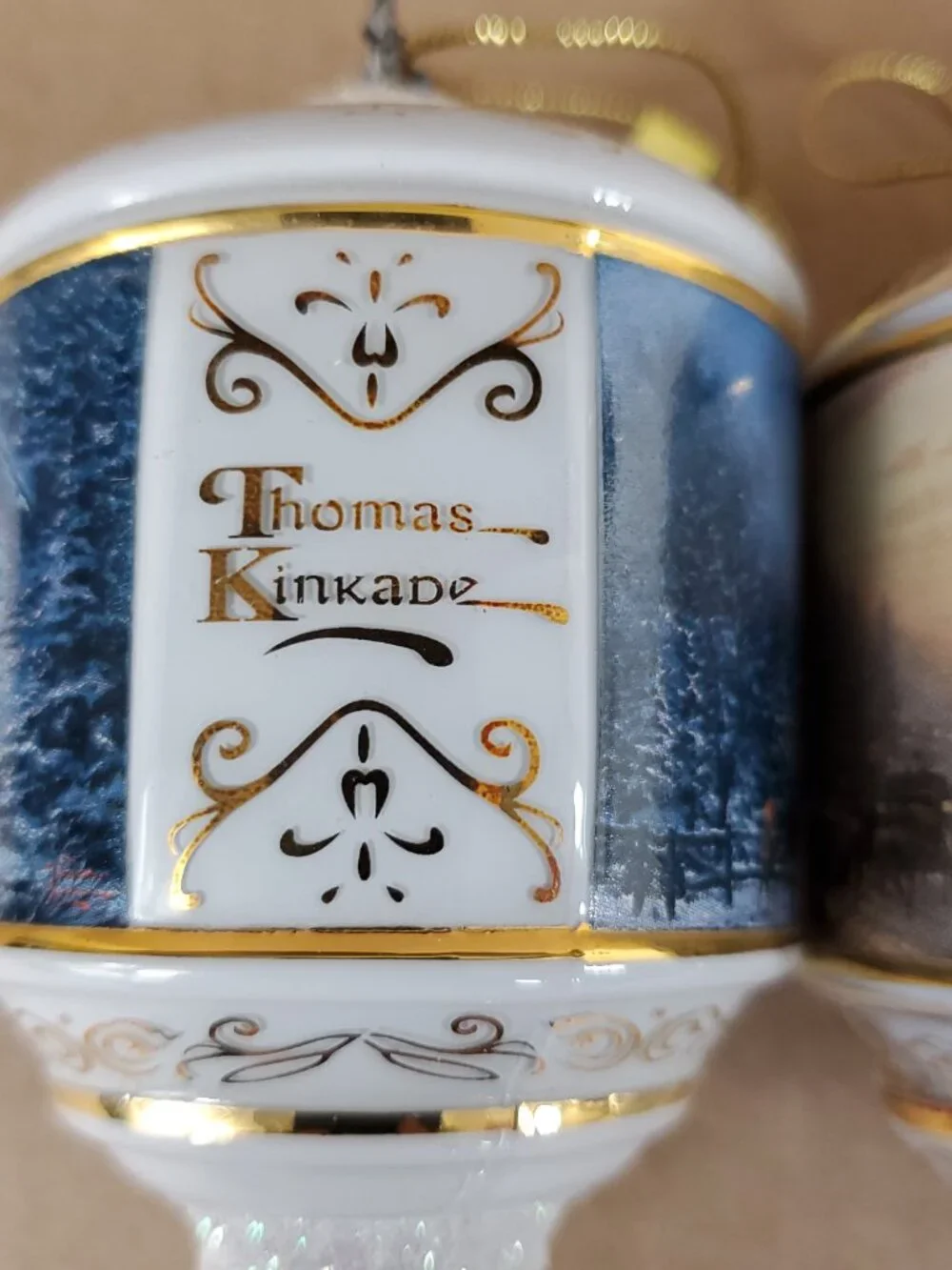Thomas Kinkade Heirloom Glass Christmas Ornaments Lot Of 3 Bradford Edition